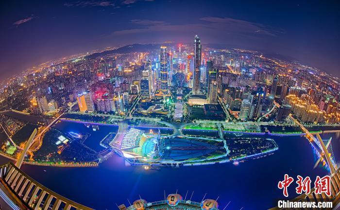 廣州海心沙夜景(資料圖)。　廣州市文化廣電旅游局 供圖
